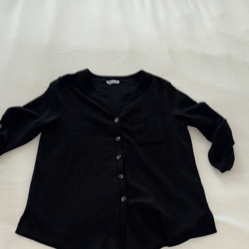 Black gauze, Button-Up Shirt size Large